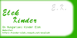 elek kinder business card